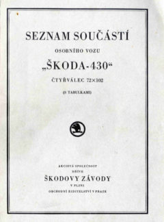 Seznam součástí osobního vozu Škoda 430 (originál)