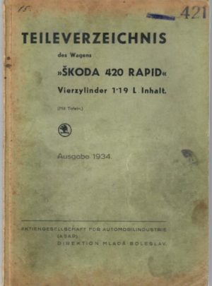 Teileverzeichnis des wagens Škoda 420 Rapid (originál)
