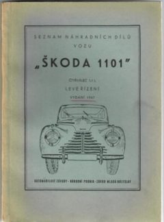 Seznam náhradních dílů vozu Škoda 1101 (originál)