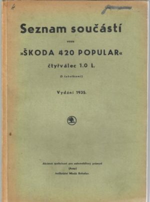 Seznam součástí vozu Škoda 420 Popular (originál)