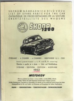 Seznam náhradních dílů vozu Škoda 1200 (originál)