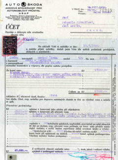 Seznam součástí osobního vozu Škoda 430 (originál)