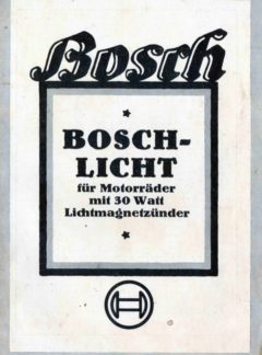 Bosch Licht für Motorräder mit 30 Watt Lichtmagnetzünder