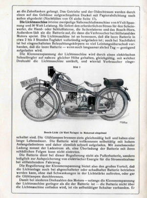 Bosch Licht für Motorräder mit 30 Watt Lichtmagnetzünder
