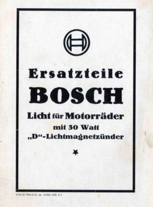 Ersatzteile Bosch Licht für Motorräder mit 30 Watt „D“ Lichtmagnetzünder