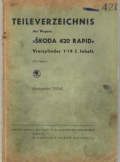 Teileverzeichnis des wagens Škoda 420 Rapid (originál)