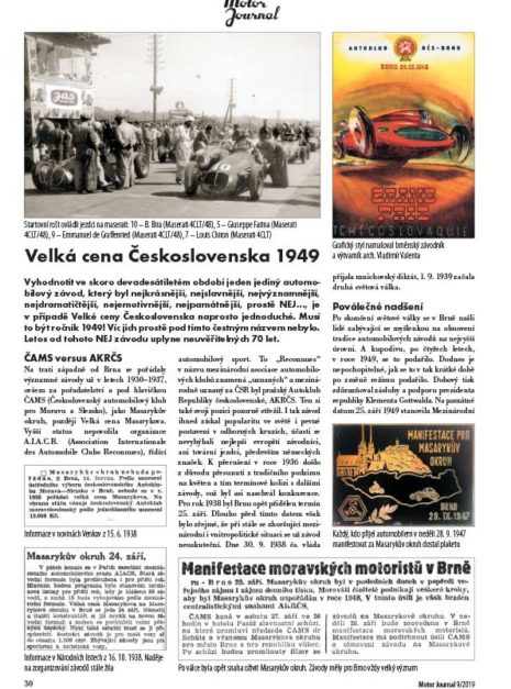 Motor Journal GP Československa 1949 Motor Journal GP Československa 1949