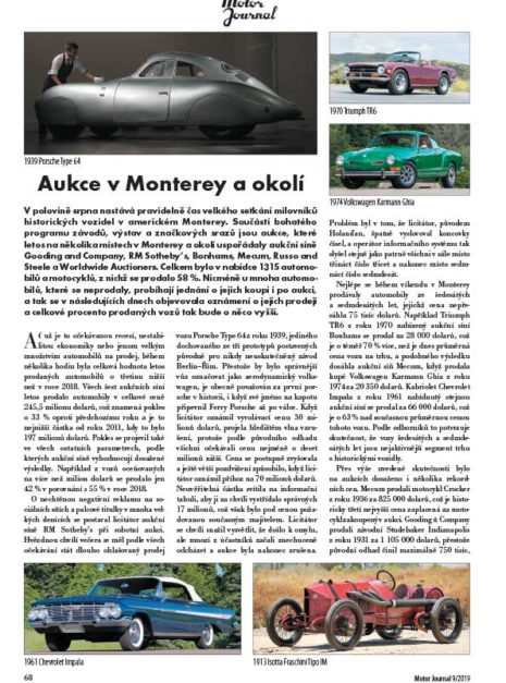 Motor Journal aukce Monterey Motor Journal aukce Monterey