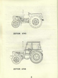 Návod k obsluze, Katalog náhradních dílů, Dílenská příručka Zetor 6745, 6748