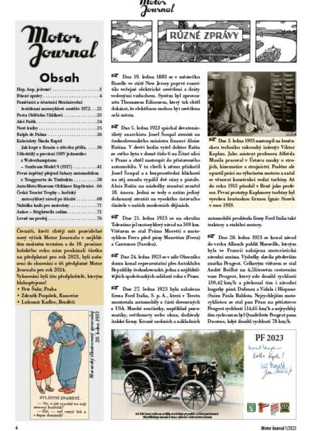 Motor Journal 2023/01 obsah Motor Journal 2023/01 obsah