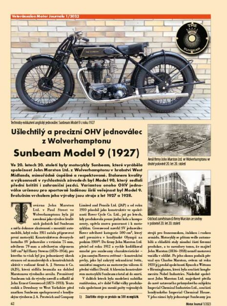 Motor Journal 2023/01 Sunbeam M9 1927 Motor Journal 2023/01 Sunbeam M9 1927