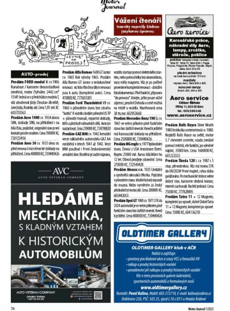 Motor Journal 2023/01 inzerce levně na prodej Motor Journal 2023/01 inzerce levně na prodej