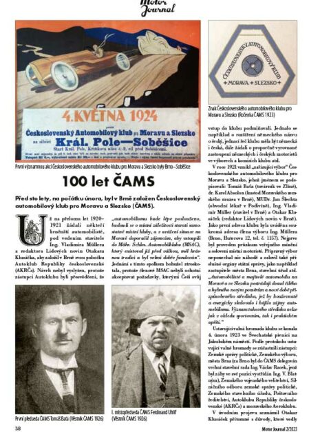 Motor Journal 2023/02 100 let čams Československý automobilový klub pro Moravu a Slezsko Motor Journal 2023/02 100 let čams Československý automobilový klub pro Moravu a Slezsko