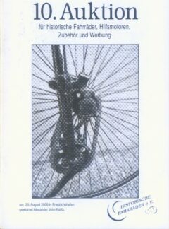 10. auktion für historische Fahrräder, Hilfsmotoren, Zubehör und Werbung