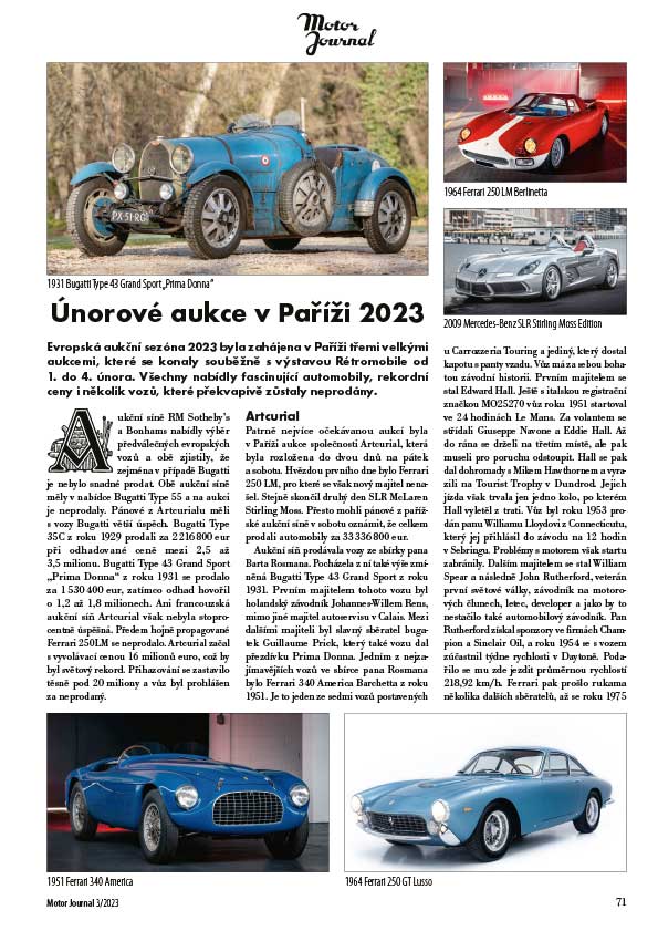 Motor Journal 2023/03 aukce Retromobile
