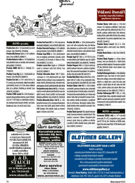 Motor Journal 04/2023 inzerce levně na prodej Motor Journal 04/2023 inzerce levně na prodej