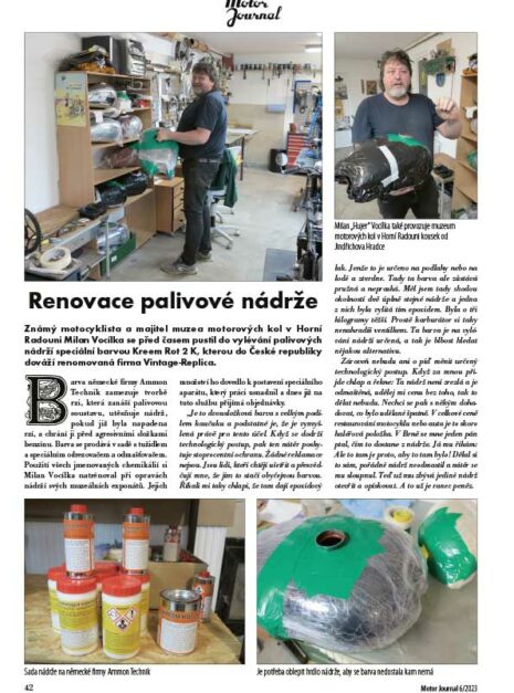 Motor Journal 6/2023 Renovace palivové nádrže Motor Journal 6/2023 Renovace palivové nádrže
