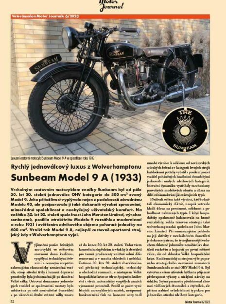 Motor Journal 6/2023 Sunbeam model 9A (1933) Motor Journal 6/2023 Sunbeam model 9A (1933)